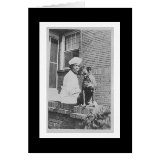 Fotografía de época mujer y perro (Frente)