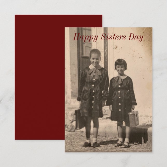 Fotografía de época Tarjeta de Día de las Hermanas (Anverso / Reverso)