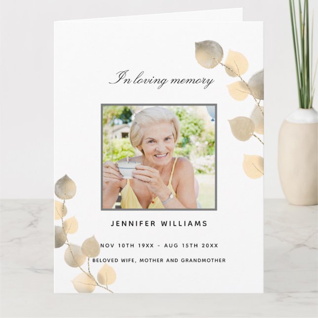 Fotografía de Eucalyptus, programa funerario elega (Anverso)