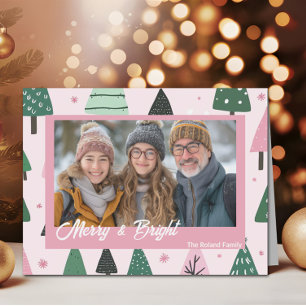 Fotografía de feriado en árbol de Navidad rosa