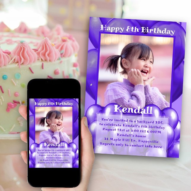 Fotografía de Globos Púrpura Invitaciones a la fie (Subido por el creador)