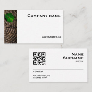 Fotografía de hoja de madera minimalista Tarjeta d