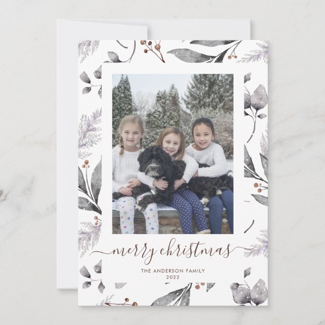 Fotografía de invierno Vegetación Tarjetas navideñ (Anverso)