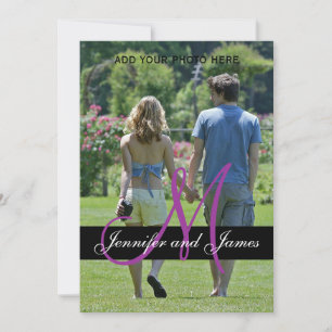 Fotografía de invitación a la boda monográfica mod