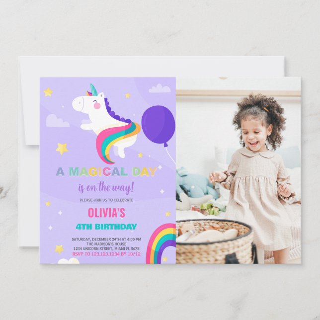 Fotografía de invitaciones de cumpleaños de Unicor (Anverso)