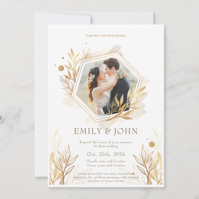 Fotografía de la invitación a la boda del gradient (Anverso)