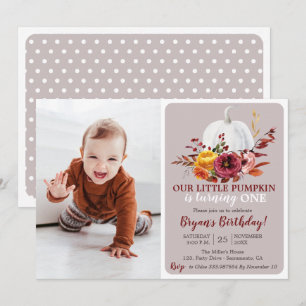 Fotografía de la invitación al primer cumpleaños d