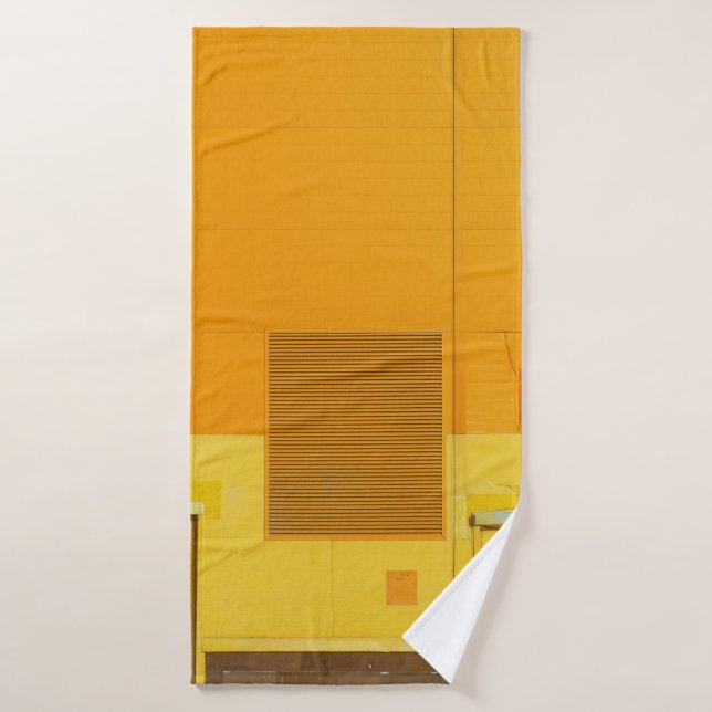 FOTOGRAFÍA DE LA PARED PINTADA DE AMARILLO Y BLANC (Toalla de baño)