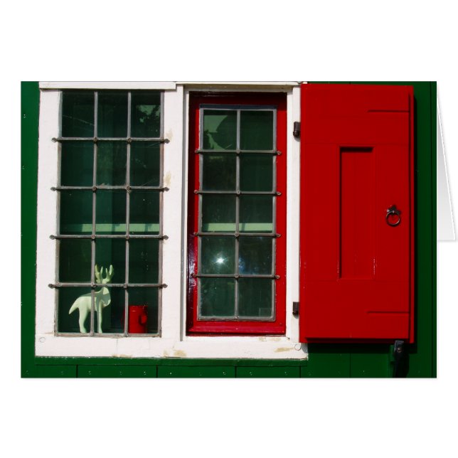 Fotografía de la ventana verde rojo blanco holandé (Anverso (Horizontal))