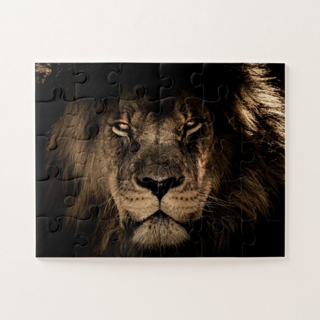 FOTOGRAFÍA DE LION MASCULINA JIGSAW PUZZLE (Horizontal)