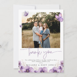 Fotografía de mariposa morada Bebé Mostrar tarjeta