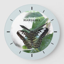 Fotografía de mariposa reloj de pared personalizad