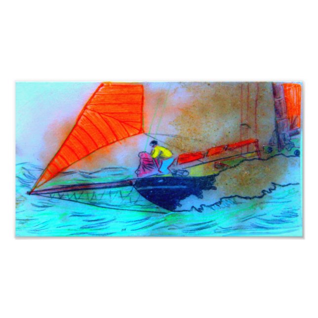 fotografía de navegación de jib schooner (Frente)