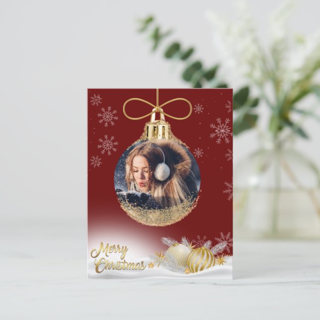 Fotografía de Ornamento de Navidad Copos de nieve  (Anverso de pie)