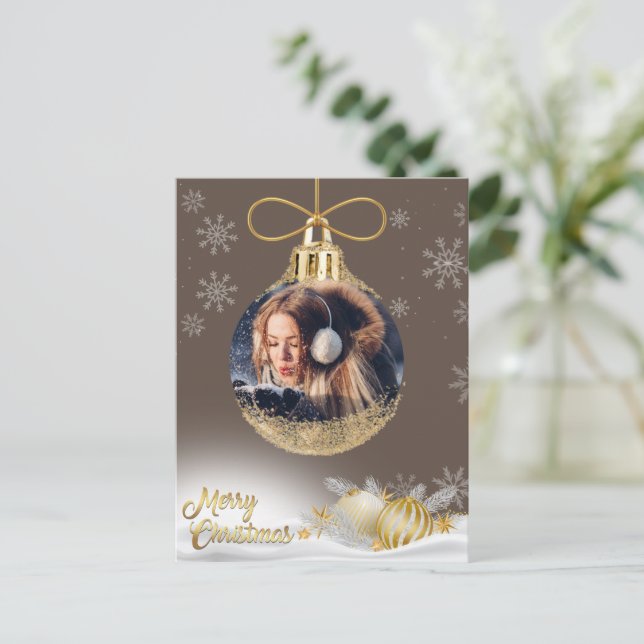 Fotografía de Ornamento de Navidad Copos de nieve  (Anverso de pie)