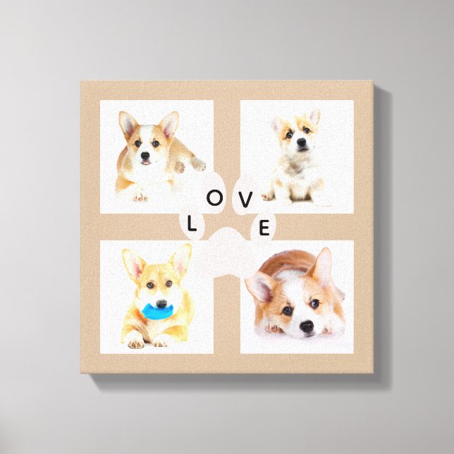 Fotografía de perro y colegio de impresión de pata (Anverso)