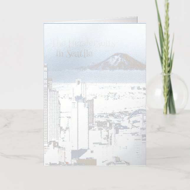 Fotografía de Seattle con Mount Rainier (Anverso)