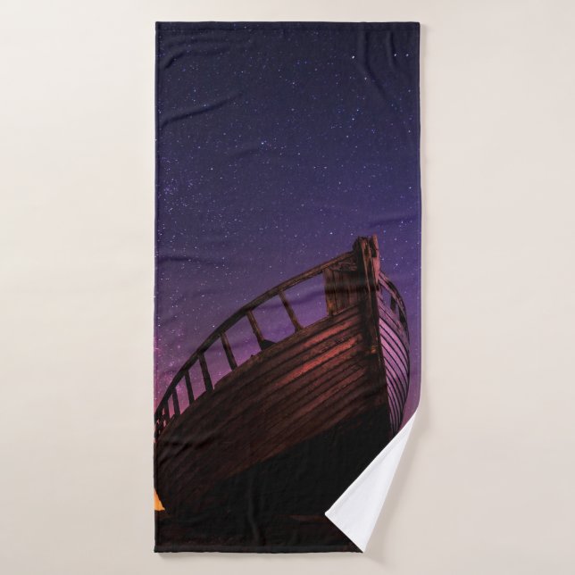 FOTOGRAFÍA DE SILHOUETTE DEL BARCO DE VELA EN EL C (Toalla de baño)