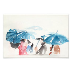 Fotografía de Umbrellas de color de agua original