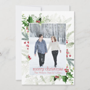 Fotografía de verde blanco rojo Feliz Navidad