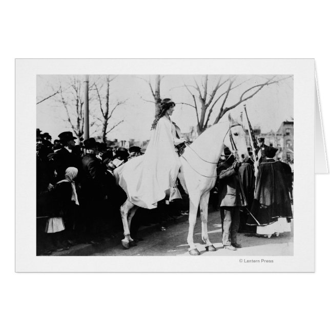 Fotografía del desfile de sufraga de una mujer de  (Anverso (Horizontal))