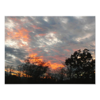 Fotografía del paisaje natural del atardecer de in