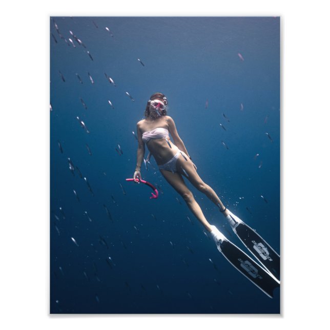 Fotografía del submarinismo en alta mar (Frente)