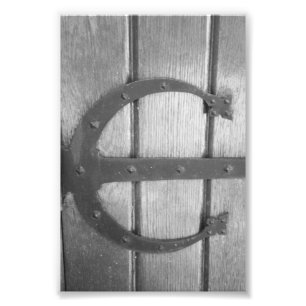 Fotografía E7 4x6 blanco y negro de la letra del