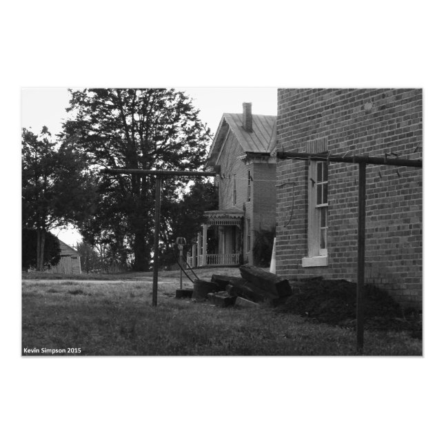 Fotografía en blanco y negro de la Casa Antigua (Frente)