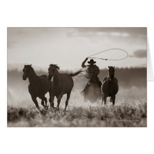 Fotografía en blanco y negro de un Cowboy