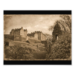 Fotografía en sepia del Castillo de Edimburgo
