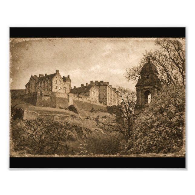 Fotografía en sepia del Castillo de Edimburgo (Frente)