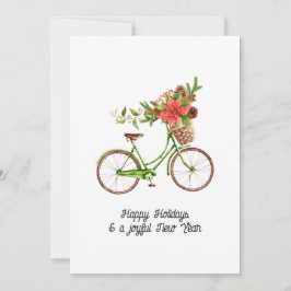 Fotografía familiar de Navidad en bicicleta floral