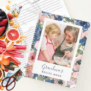 Fotografía floral rosa azul - Libro de recetas de