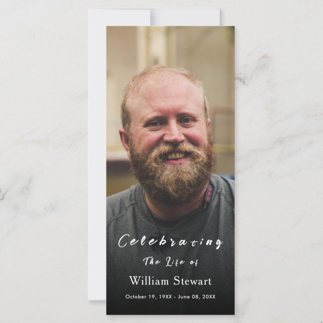 Fotografía funeraria moderna | Tarjeta conmemorati (Anverso)