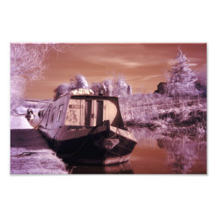 Fotografía infrarroja de un Narrowboat, impresió