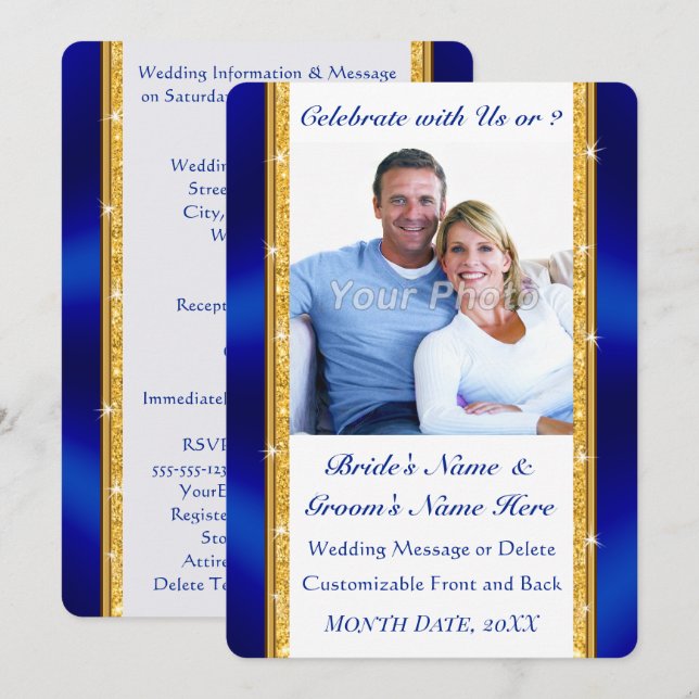 Fotografía, Invitaciones de boda para un segundo m (Anverso / Reverso)