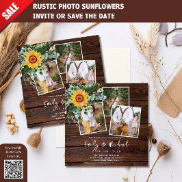 FOTOGRAFÍA INVITACIONES RÚSTICAS SUNFLOWERS SQUARE