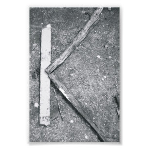 Fotografía K4 4x6 blanco y negro de la letra del