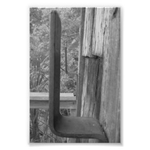 Fotografía L6 4x6 blanco y negro de la letra del