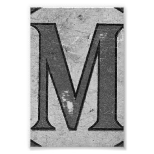 Fotografía M3 4x6 blanco y negro de la letra del