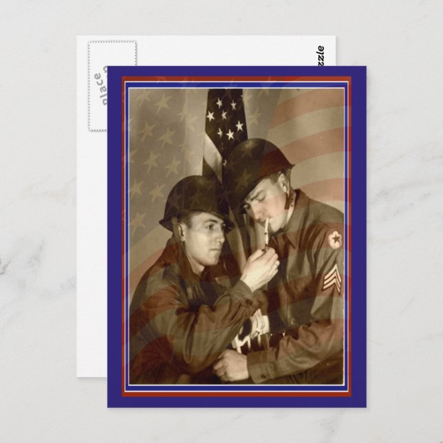 Fotografía militar de época Gracias Postales A Vet (Anverso / Reverso)