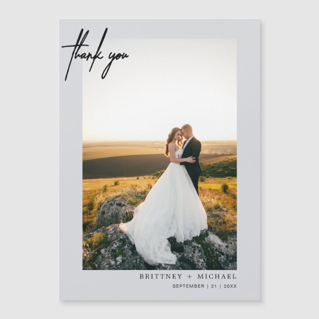 Fotografía moderna a mano Grey Gracias (Anverso)