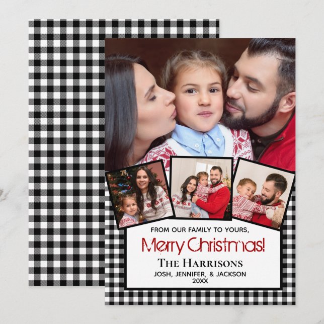 Fotografía moderna Feliz Navidad Jugada de búfalo  (Anverso / Reverso)