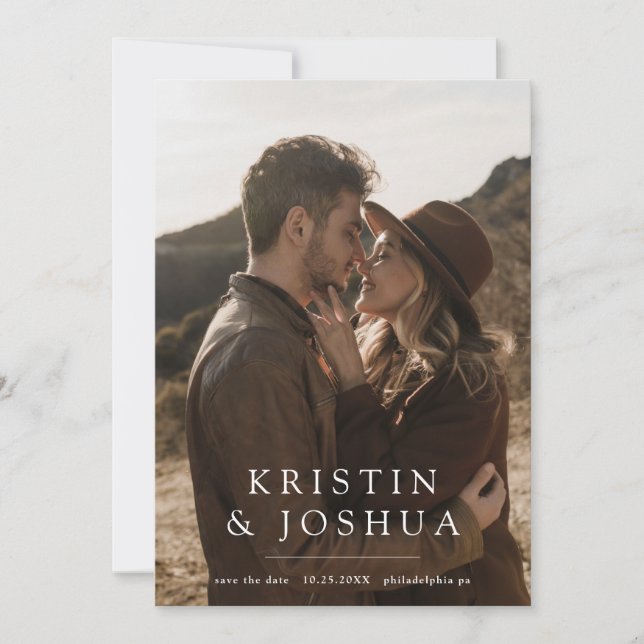 Fotografía moderna simple Guardar la invitación de (Anverso)