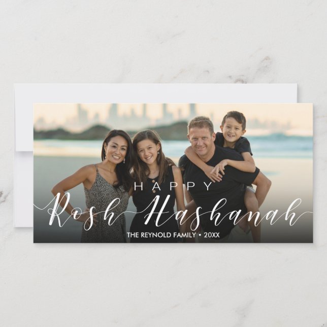 Fotografía moderna Typografía Rosh Hashanah Año Nu (Anverso)