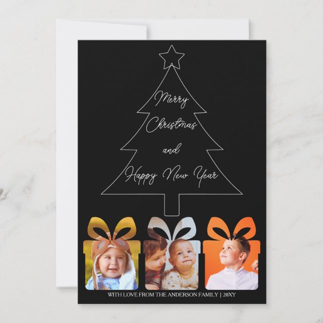 Fotografía: Navidad moderna única en blanco y negr (Anverso)