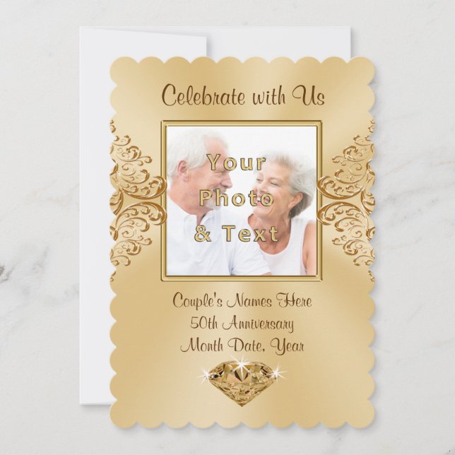 Fotografía personalizada Invitaciones a los 50 año (Anverso)