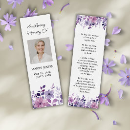 Fotografía Purple Flower Funeral Memorial Bookmark