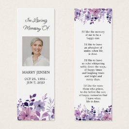 Fotografía Purple Flower Funeral Memorial Bookmark